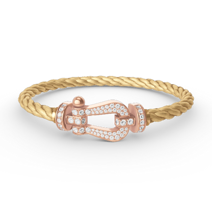 [Sparkle]FORCE GROSSES HORSESHOE VOLL DIAMANT ARMREIF - ROSÉGOLD