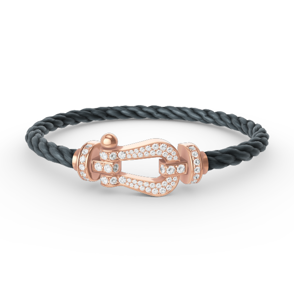 [Sparkle]FORCE GROSSES HORSESHOE VOLL DIAMANT ARMREIF - ROSÉGOLD