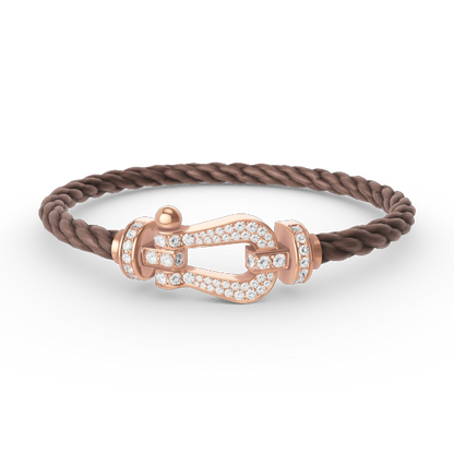 [Sparkle]FORCE GROSSES HORSESHOE VOLL DIAMANT ARMREIF - ROSÉGOLD