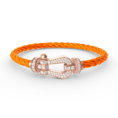 [Sparkle]FORCE GROSSES HORSESHOE VOLL DIAMANT ARMREIF - ROSÉGOLD