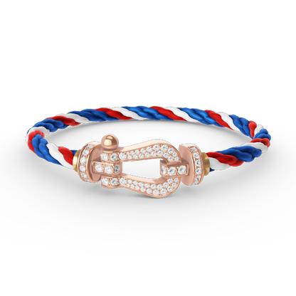 [Sparkle]FORCE GROSSES HORSESHOE VOLL DIAMANT ARMREIF - ROSÉGOLD