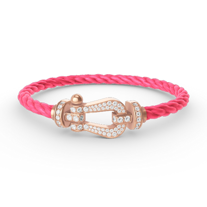 [Sparkle]FORCE GROSSES HORSESHOE VOLL DIAMANT ARMREIF - ROSÉGOLD