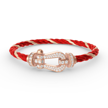 [Sparkle]FORCE GROSSES HORSESHOE VOLL DIAMANT ARMREIF - ROSÉGOLD