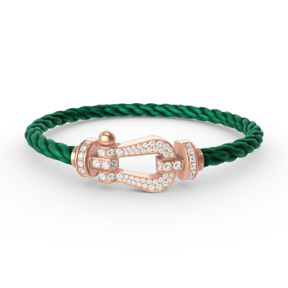 [Sparkle]FORCE GROSSES HORSESHOE VOLL DIAMANT ARMREIF - ROSÉGOLD