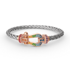 [sparkle Jewelry ]FORCE LARGE HORSESHOE  COLORED DIAMOND BRACELET ROSE GOLD