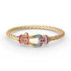 [sparkle Jewelry ]FORCE LARGE HORSESHOE  COLORED DIAMOND BRACELET ROSE GOLD