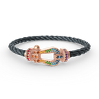 [sparkle Jewelry ]FORCE LARGE HORSESHOE  COLORED DIAMOND BRACELET ROSE GOLD