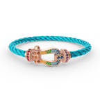 [sparkle Jewelry ]FORCE LARGE HORSESHOE  COLORED DIAMOND BRACELET ROSE GOLD