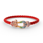 [sparkle Jewelry ]FORCE LARGE HORSESHOE  COLORED DIAMOND BRACELET ROSE GOLD