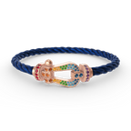 [sparkle Jewelry ]FORCE LARGE HORSESHOE  COLORED DIAMOND BRACELET ROSE GOLD