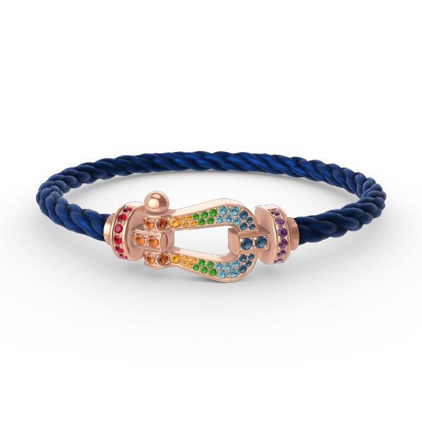[Sparkle]FORCE GROSSES HUFEISEN FARBIGER DIAMANTEN-ARMREIF – ROSÉGOLD