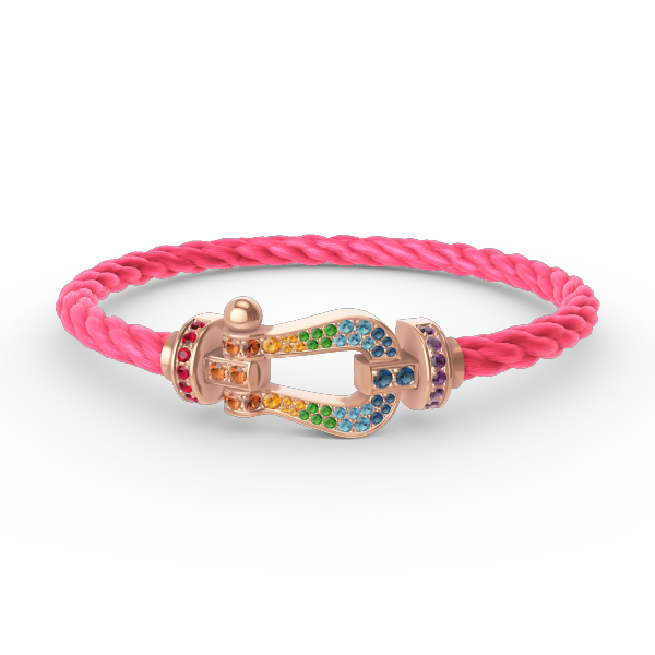[Sparkle]FORCE GROSSES HUFEISEN FARBIGER DIAMANTEN-ARMREIF – ROSÉGOLD