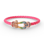 [sparkle Jewelry ]FORCE LARGE HORSESHOE  COLORED DIAMOND BRACELET ROSE GOLD