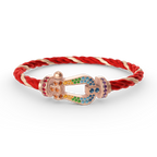 [sparkle Jewelry ]FORCE LARGE HORSESHOE  COLORED DIAMOND BRACELET ROSE GOLD
