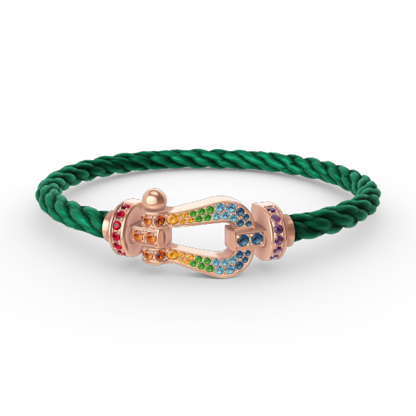 [Sparkle]FORCE GROSSES HUFEISEN FARBIGER DIAMANTEN-ARMREIF – ROSÉGOLD