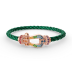 [sparkle Jewelry ]FORCE LARGE HORSESHOE  COLORED DIAMOND BRACELET ROSE GOLD