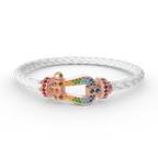 [sparkle Jewelry ]FORCE LARGE HORSESHOE  COLORED DIAMOND BRACELET ROSE GOLD