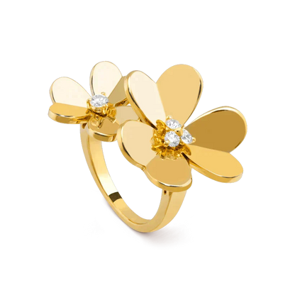[sparkle Jewelry ]CLOVER COMOS GOLD DIAMOND RING