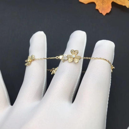 [sparkle Jewelry ]FRIVOLE GOLD 5 FLOWERS BRACELET