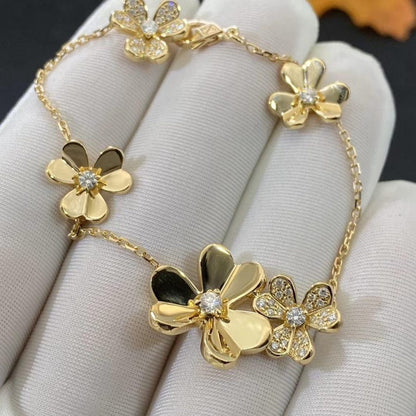 [sparkle Jewelry ]FRIVOLE GOLD 5 FLOWERS BRACELET