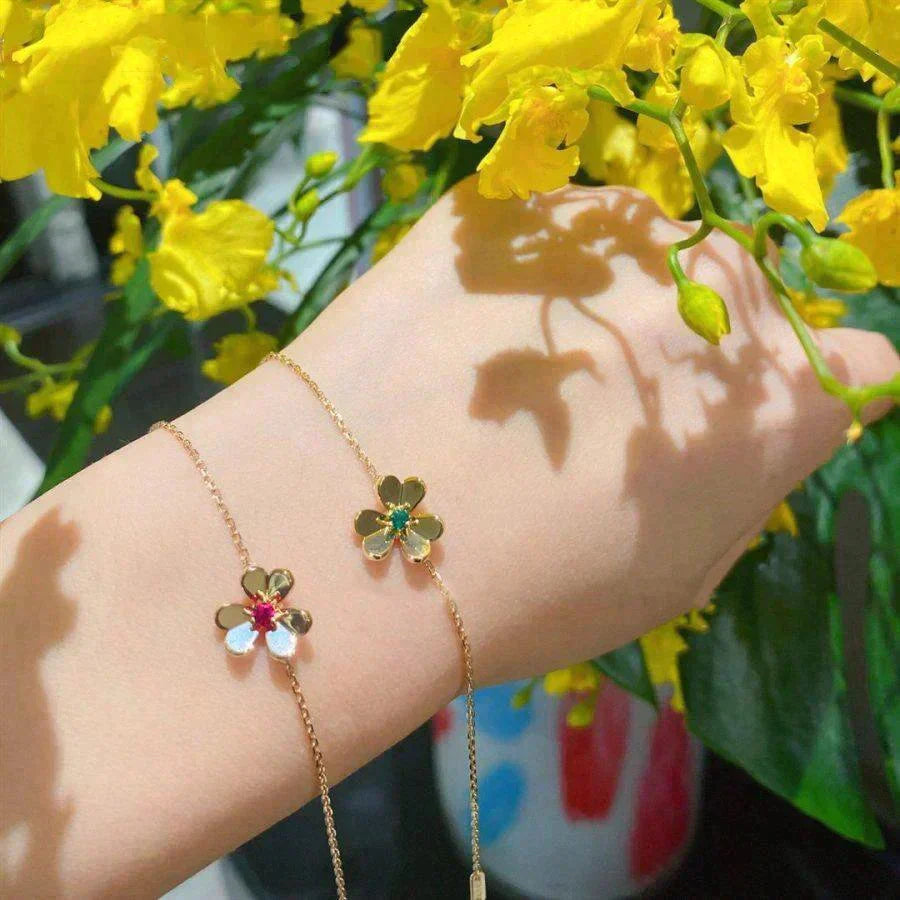 [sparkle Jewelry ]FRIVOLE GOLD FLOWER PINK MALACHITE BRACELET