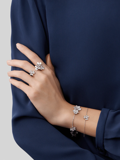 [sparkle Jewelry ]FRIVOLE SILVER FLOWER DIAMOND BRACELET
