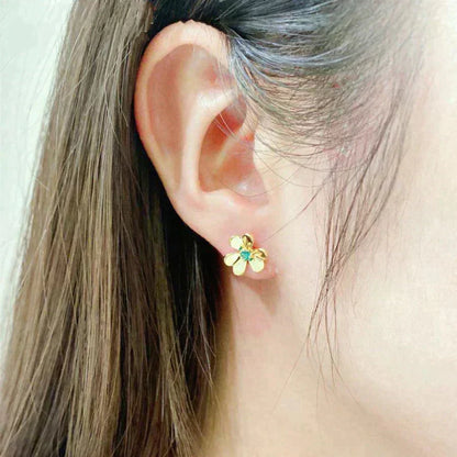 [sparkle Jewelry ]FRIVOLE  FLOWER MALACHITE EARRINGS