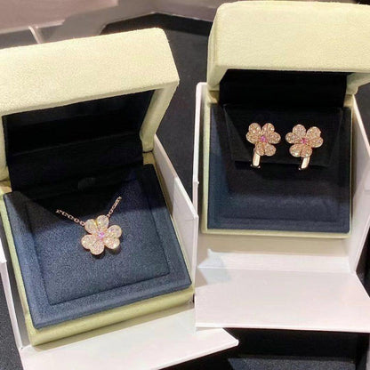 [sparkle Jewelry ]FRIVOLE PINK GOLD FLOWER DIAMOND EARRINGS