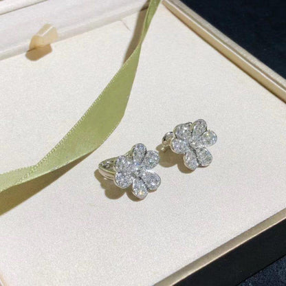[sparkle Jewelry ]FRIVOLE SILVER FLOWER DIAMOND EARRINGS