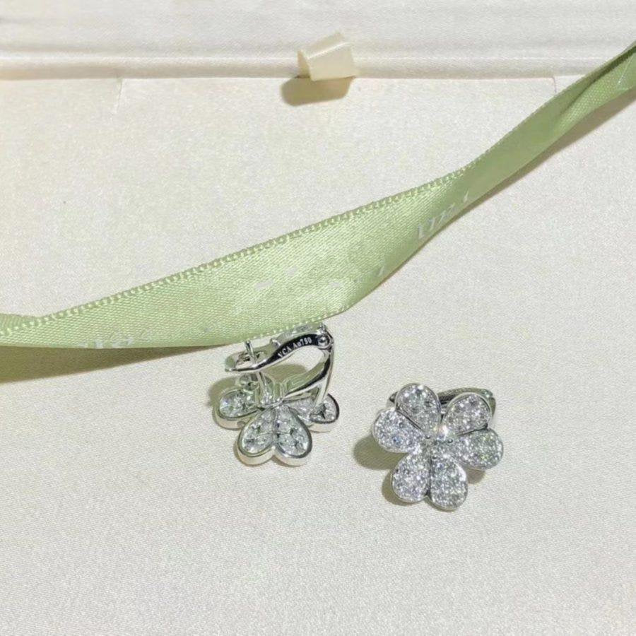 [sparkle Jewelry ]FRIVOLE SILVER FLOWER DIAMOND EARRINGS