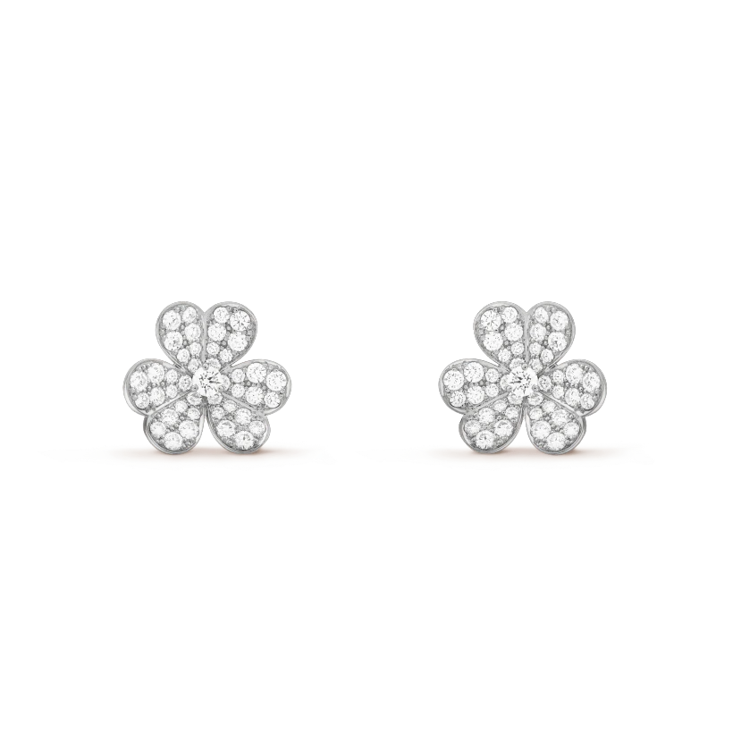 [sparkle Jewelry ]FRIVOLE SILVER FLOWER DIAMOND EARRINGS