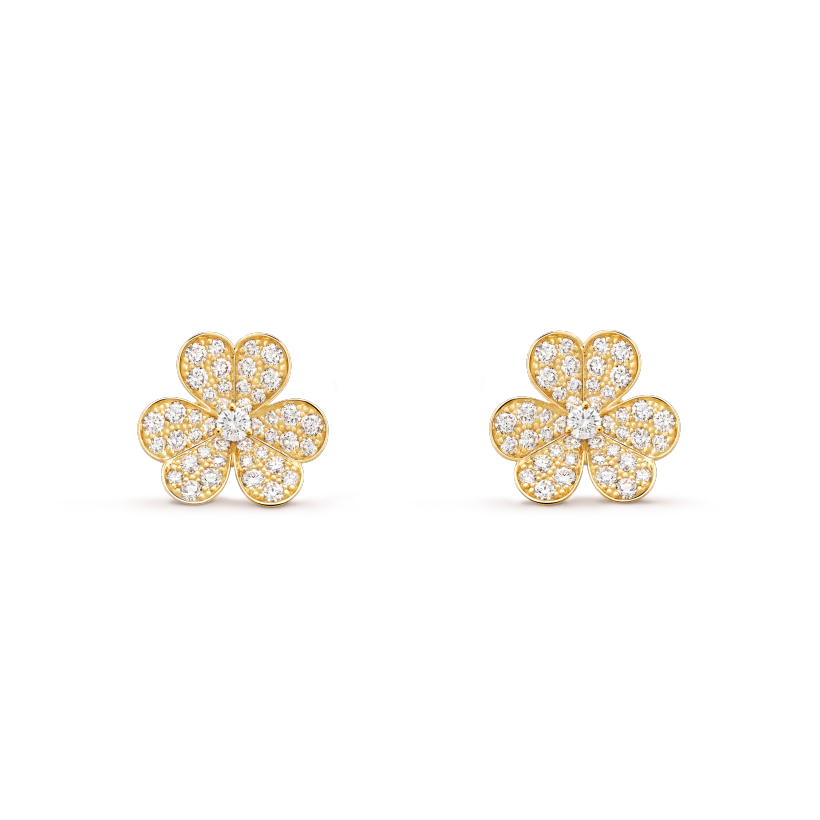 [sparkle Jewelry ]FRIVOLE GOLD FLOWER DIAMOND EARRINGS