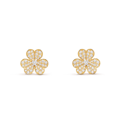 [sparkle Jewelry ]FRIVOLE GOLD FLOWER DIAMOND EARRINGS