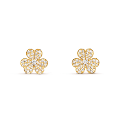 [sparkle Jewelry ]FRIVOLE GOLD FLOWER DIAMOND EARRINGS