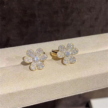 [sparkle Jewelry ]FRIVOLE GOLD FLOWER DIAMOND EARRINGS