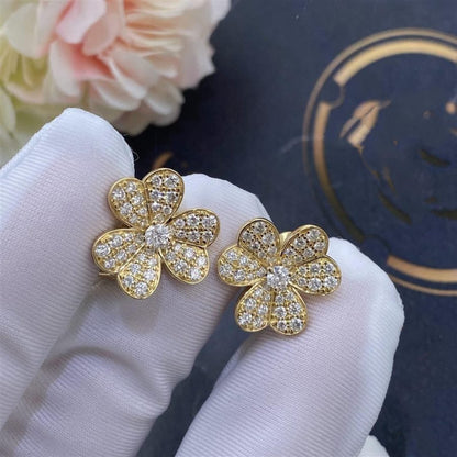[sparkle Jewelry ]FRIVOLE GOLD FLOWER DIAMOND EARRINGS