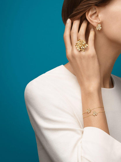 [sparkle Jewelry ]FRIVOLE GOLD FLOWER DIAMOND EARRINGS