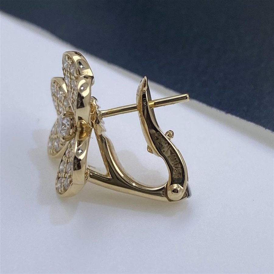 [sparkle Jewelry ]FRIVOLE GOLD FLOWER DIAMOND EARRINGS