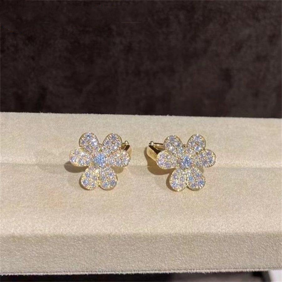 [sparkle Jewelry ]FRIVOLE GOLD FLOWER DIAMOND EARRINGS