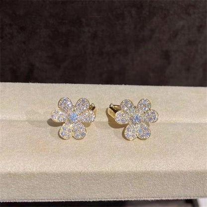 [sparkle Jewelry ]FRIVOLE GOLD FLOWER DIAMOND EARRINGS