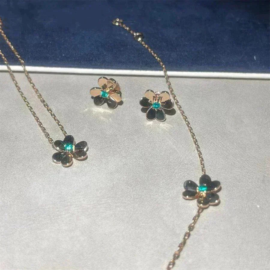 [sparkle Jewelry ]FRIVOLE  FLOWER MALACHITE EARRINGS
