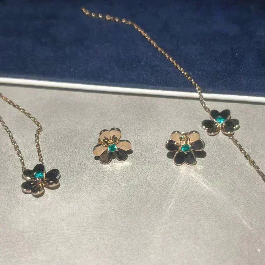 [sparkle Jewelry ]FRIVOLE  FLOWER MALACHITE EARRINGS