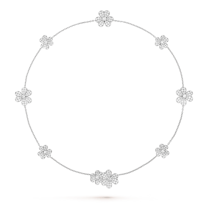 [sparkle Jewelry ]FRIVOLE SILVER 9 FLOWERS NECKLACE