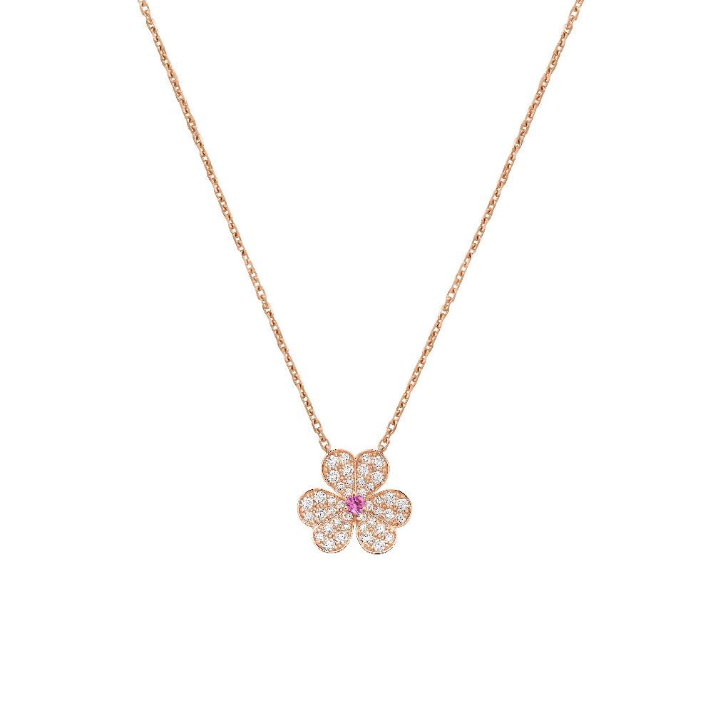 [sparkle Jewelry ]FRIVOLE ROSE GOLD FLOWER DIAMOND NECKLACE