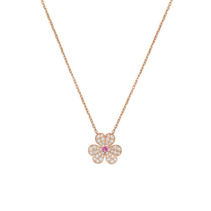 [sparkle Jewelry ]FRIVOLE ROSE GOLD FLOWER DIAMOND NECKLACE