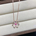 [sparkle Jewelry ]FRIVOLE ROSE GOLD FLOWER DIAMOND NECKLACE