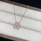 [sparkle Jewelry ]FRIVOLE ROSE GOLD FLOWER DIAMOND NECKLACE