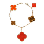 [sparkle Jewelry ]CLOVER BRACELET 5 MOTIFS CARNELIAN TIGER EYE