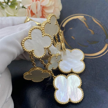 [sparkle Jewelry ]CLOVER EARRINGS WHITE MOP 4 MOTIFS GOLD