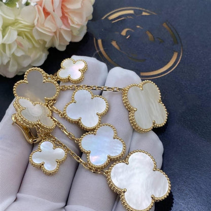 [sparkle Jewelry ]CLOVER EARRINGS WHITE MOP 4 MOTIFS GOLD